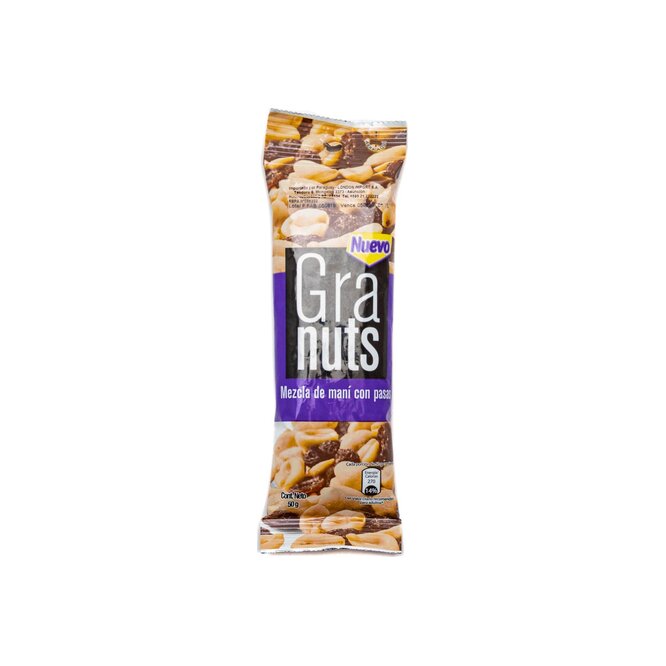 Maní con pasas Granuts 50 gramos