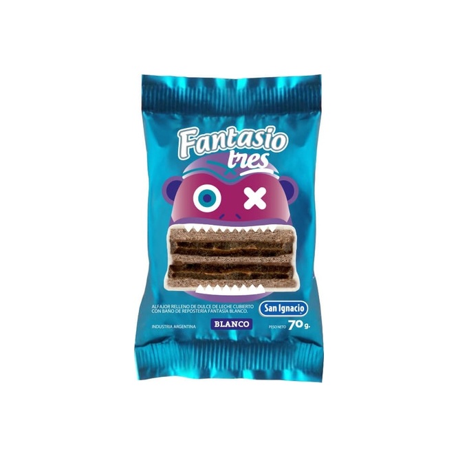 ALFAJOR FANTASIO TRES BLANC PLAST 70GR