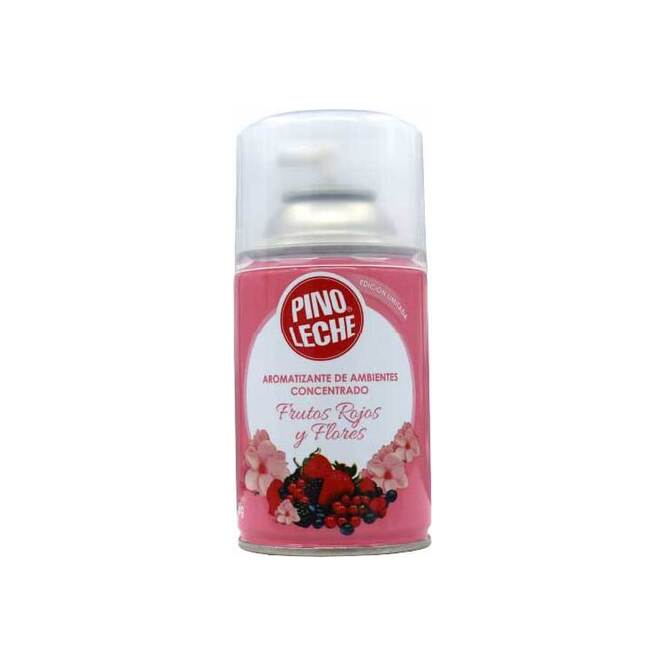 Desodorante de ambiente aroma frutos rojos y flores en aerosol Pinoleche 185 gramos