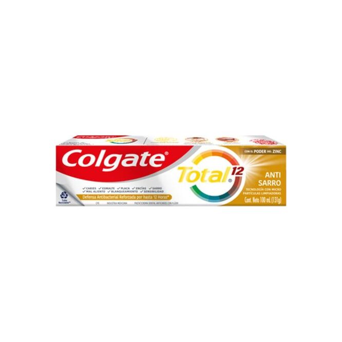 Crema dental total 12 anti sarro Colgate 131 gramos