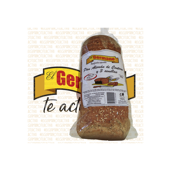 Pan de centeno y 3 semillas El Germano 600 gramos