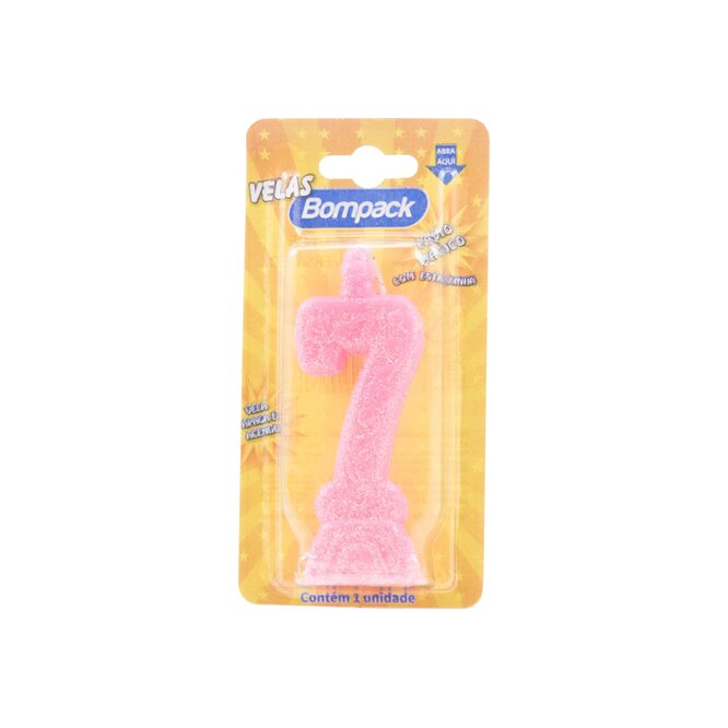Vela Mágica N° 7 Color Rosa Bompack