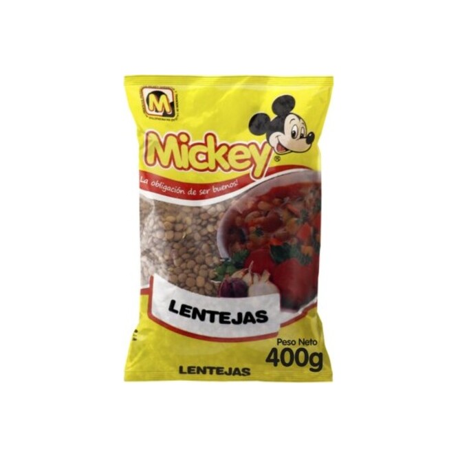 Lenteja en paquete Mickey 400 gramos