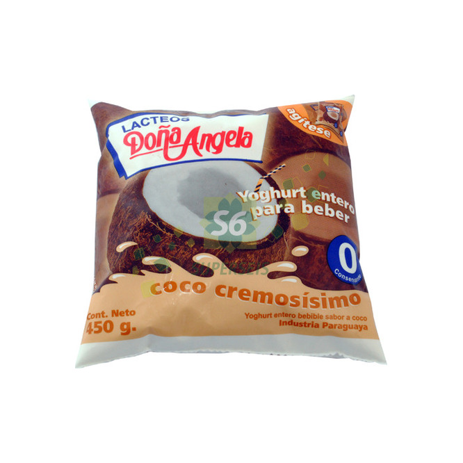 Yogurt entero sabor coco en sachet Doña Angela 500 ml
