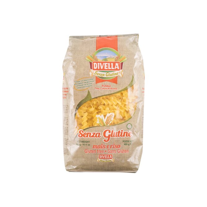Fideos fusilli sin gluten Divella 400 gramos