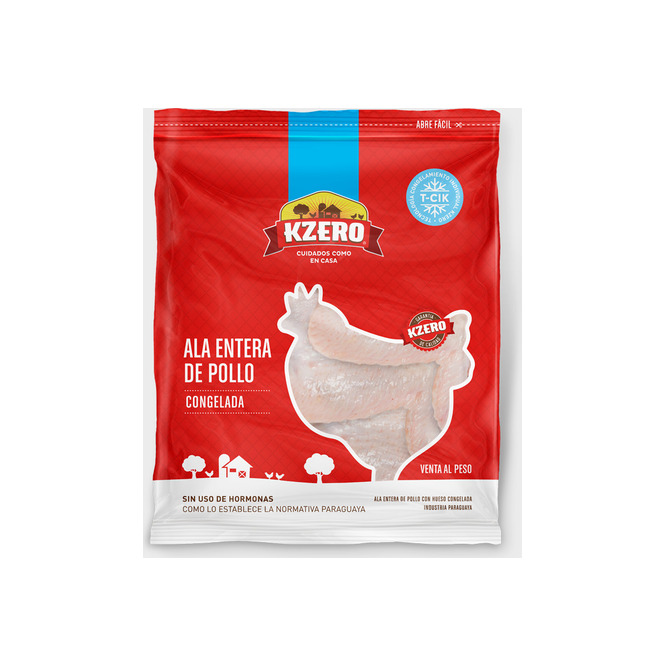 Alas de pollo Congelado en paquete Kzero por kilo