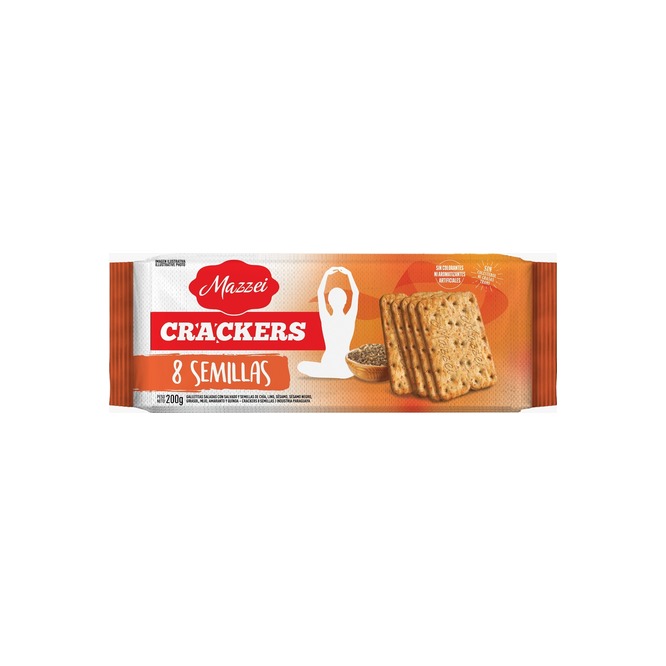 Galletita salvado crackers paquete Mazzei 200 gramos