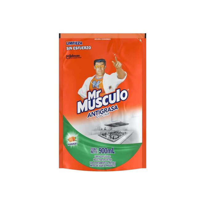 Limpiador anti grasa diaria repuesto Mr. Musculo 900 ml