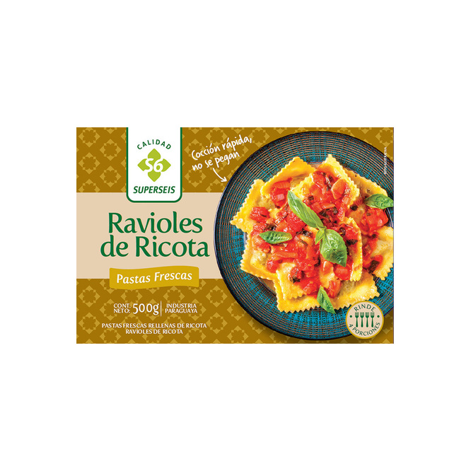 Ravioles ricotta caja Superseis 500 gramos