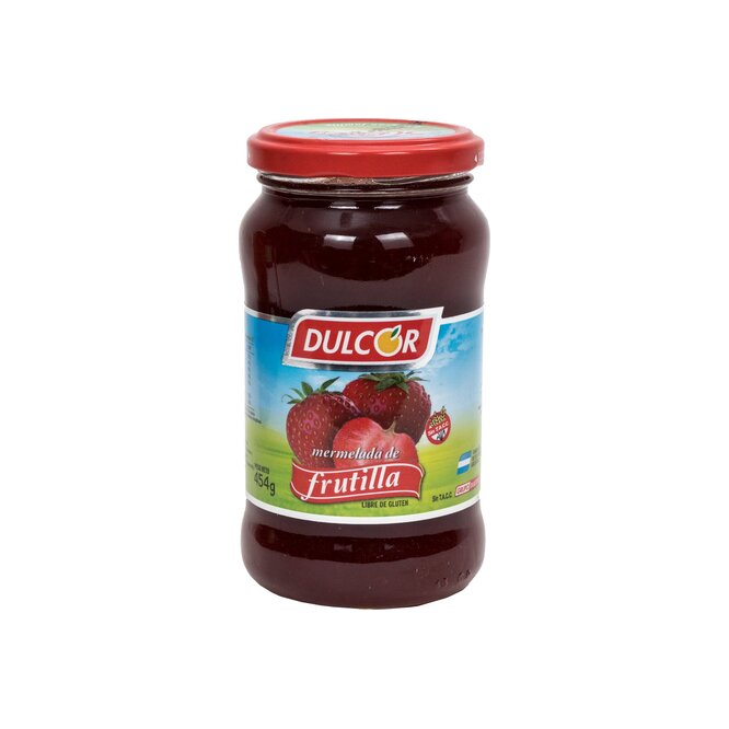 Mermelada de frutilla en frasco Dulcor 454 gramos