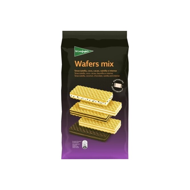 Galletitas wafers mix en paquete El Corte Inglés 400 gramos