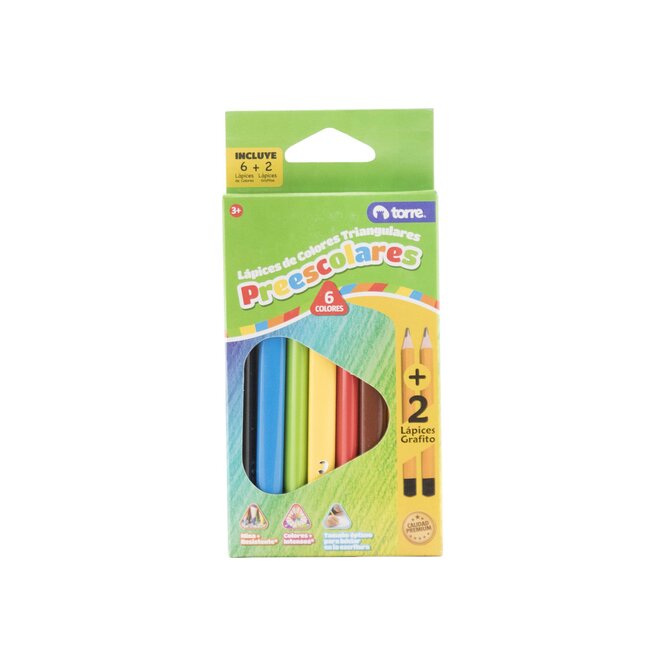 LAPICES D/COLORES TRIANGULARES 8UN TORRE