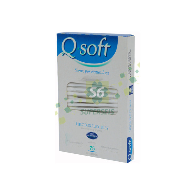 Hisopos anti germen en plástico Q. soft 75 unidades