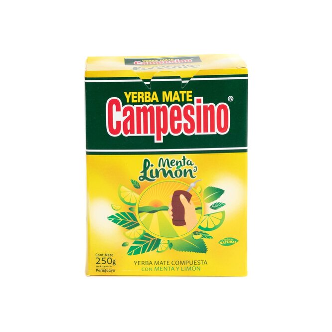 Yerba mate compuesta menta limón paquete Campesino 250 gramos