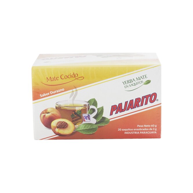 Mate cocido en sobre durazno Pajarito 20 unidades