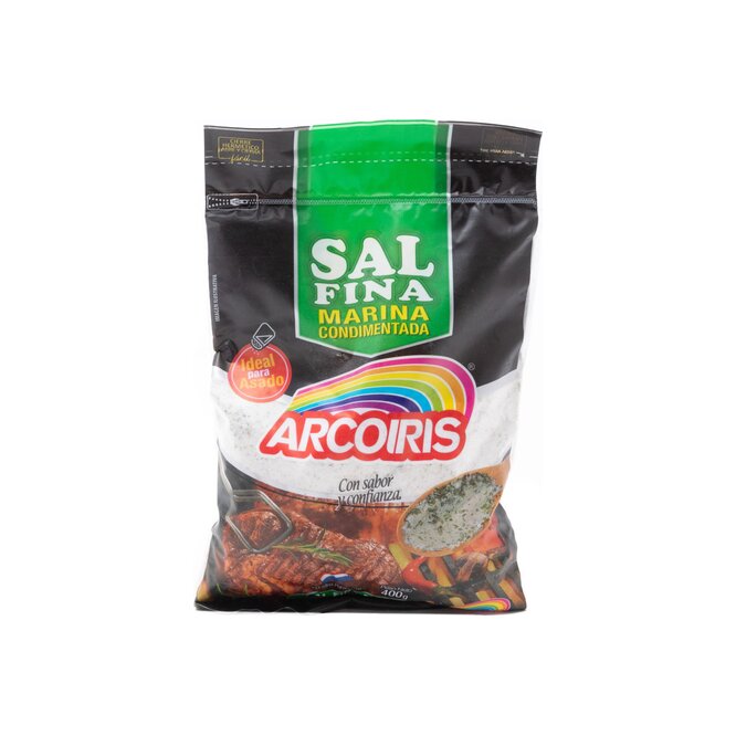 Sal fina marina condimentada doypack Arcoíris 400 gramos