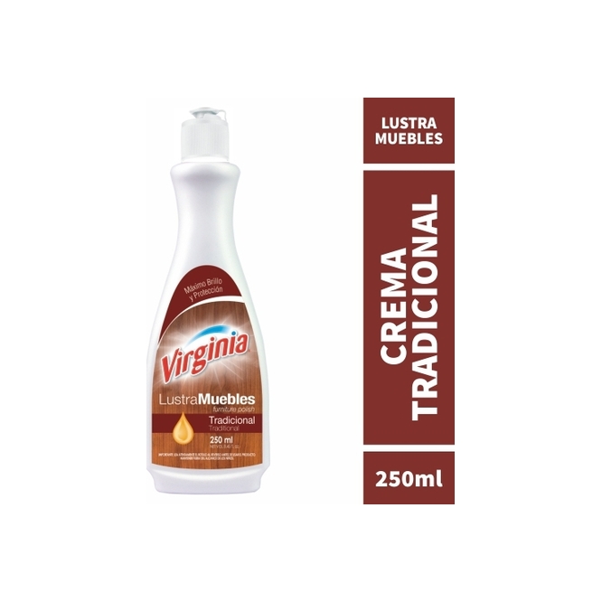 Lustra Mueble en crema Tradicional en botella descartable Virginia 250 ml