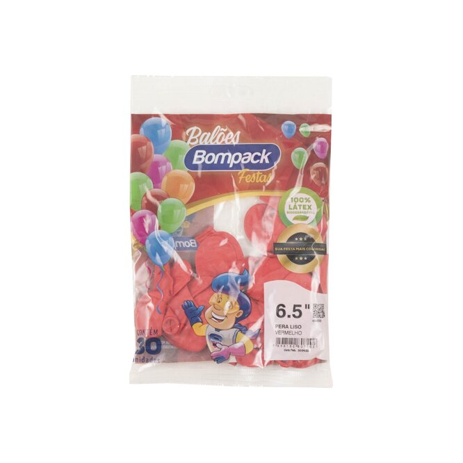 Globos liso rojo N° 6,5 Bompack 30 unidades