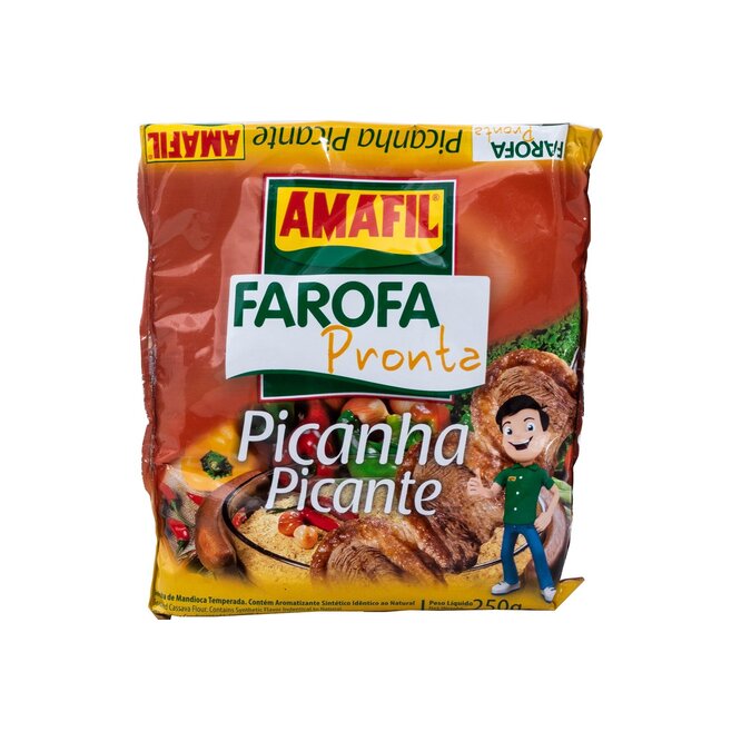 Farofa de mandioca sabor picaña picante paquete Amalfi 250 gramos