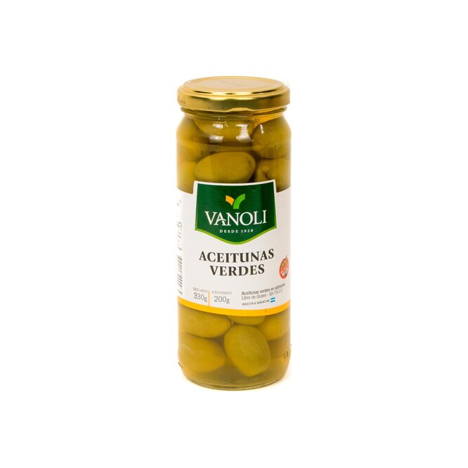 Aceituna verde en frasco Vanoli 200 gramos