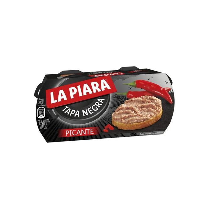 Paté tapa negra picante Pack de 2 La Piara 73 gramos