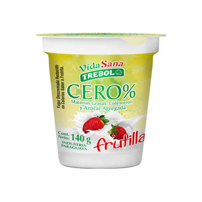 Yogurt dietético frutilla pote Trébol 140 ml