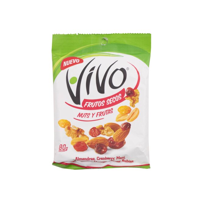 Frutos secos nuts y frutas Vivo 80 gramos