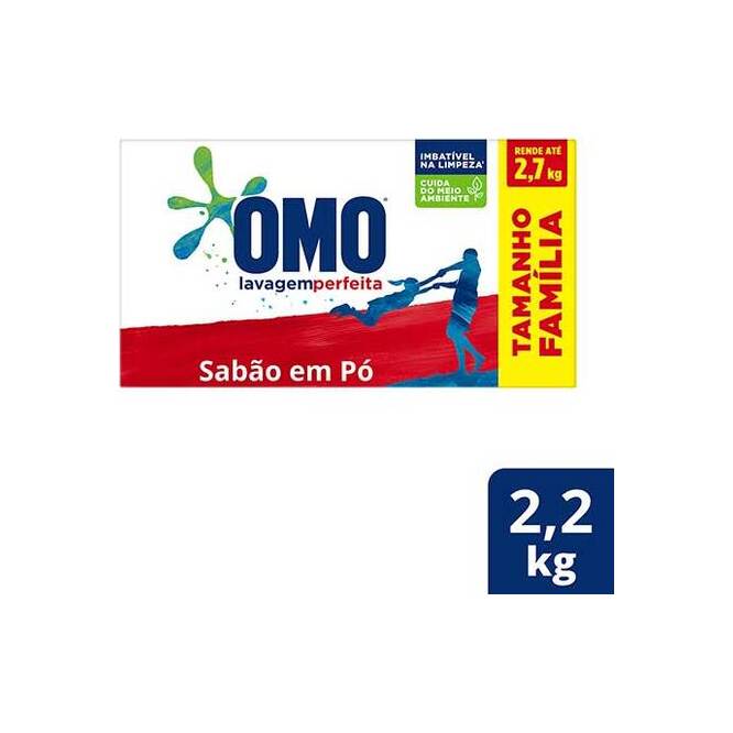 Jabón en Polvo Lavado Perfecto Omo 2,2 kilos