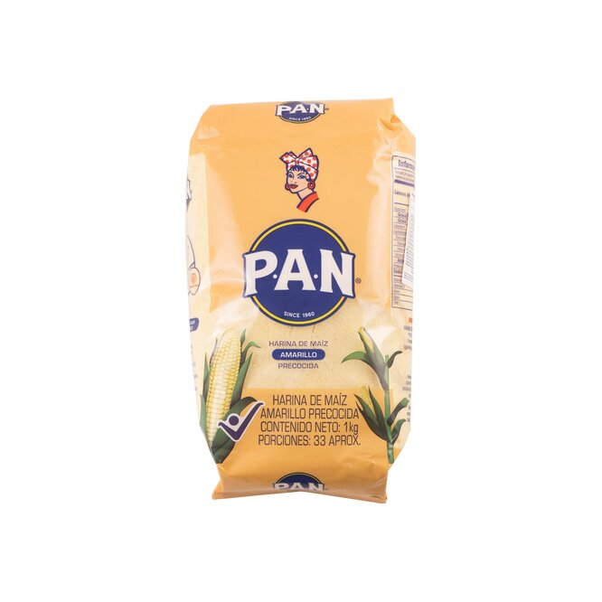 Harina de maíz amarillo precocida Pan 1 kilo