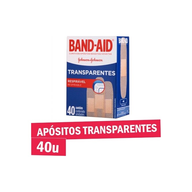 Curitas transparentes Band Aid 40 unidades