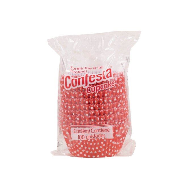 Pirotines rojo para cupcake paquete Confesta 100 unidades