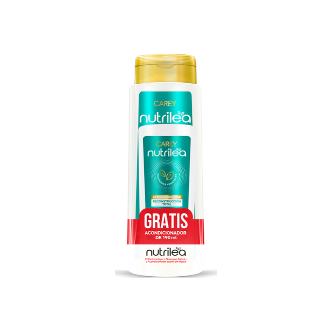 Pack shampoo 650 ml y acondicionador 190 ml reconstrucción total Nutrilea