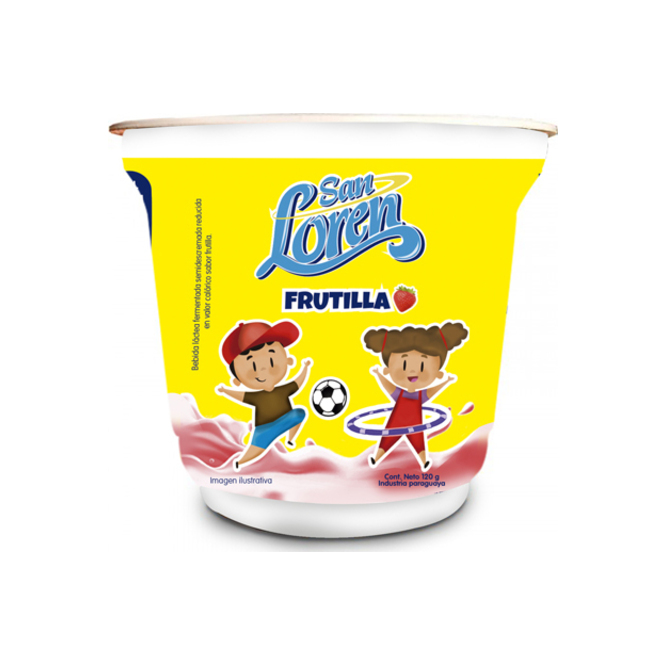 Yogurt sabor frutilla pote San Loren 120 gramos