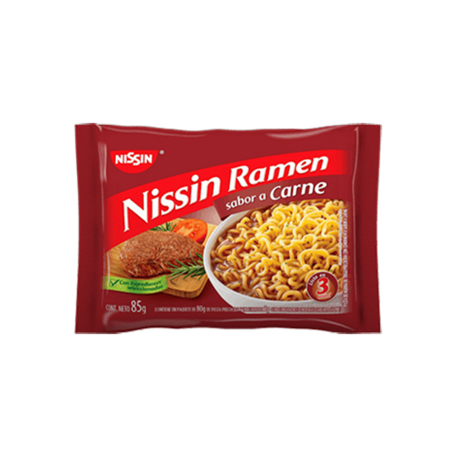 Fideo Ramen Sabor Carne Nissin 85 gramos