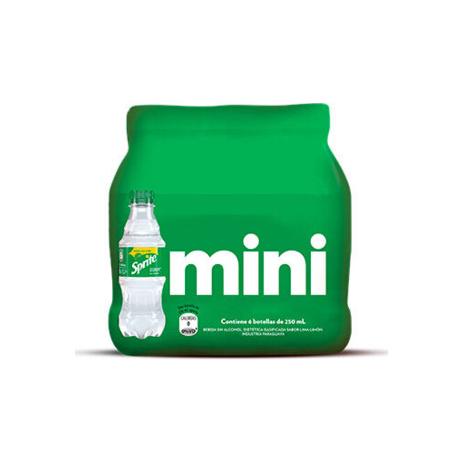 Gaseosa Sabor Limón Pack de 6 unidades en botella Sprite 250 ml