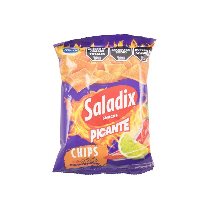 Snacks chips sabor ají picante lima Saladix 60 gramos