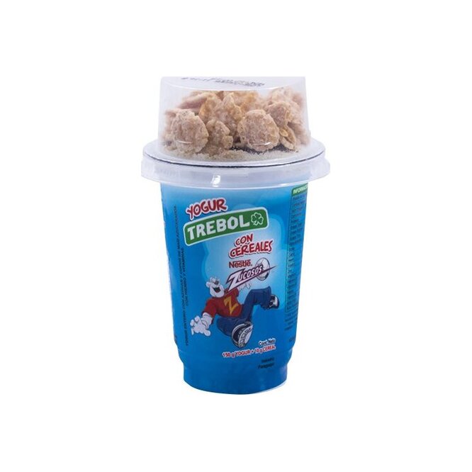 Yogurt con cereal sabor frutilla pote Trébol 180 gramos