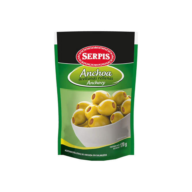 ACEITUNA RELLENAS CON ANCHOA 170GR SERPI