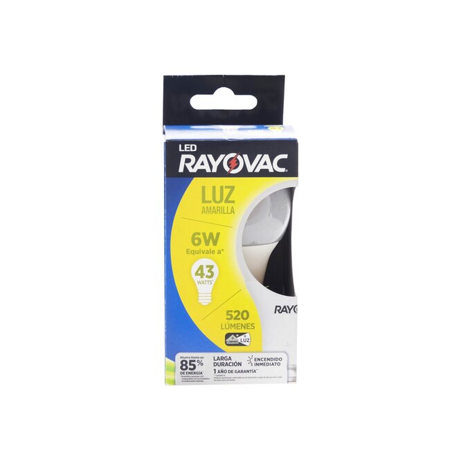 FOCO RAYOVAC LED LUZ AMARILLA 6W 520