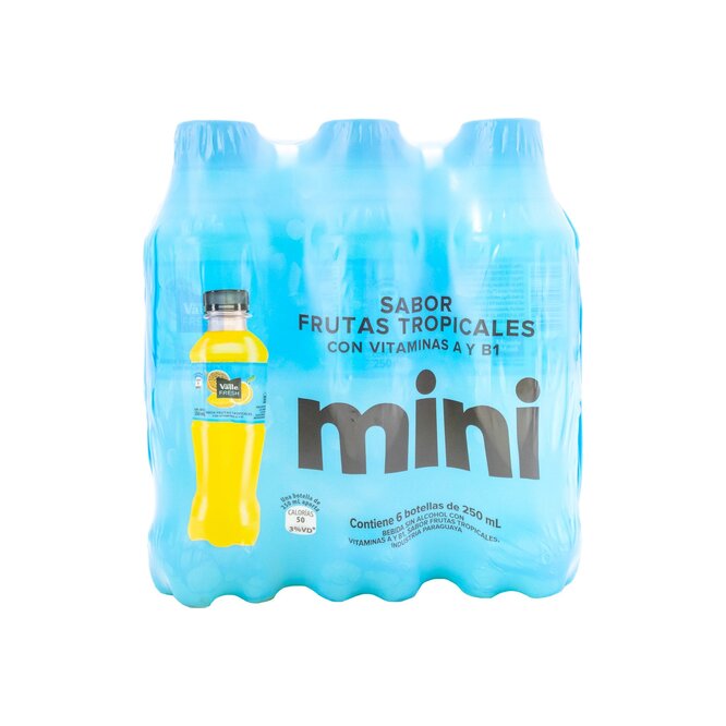 Jugo sabor frutas tropicales pack de 6 unidades en botella Del Valle 250 ml