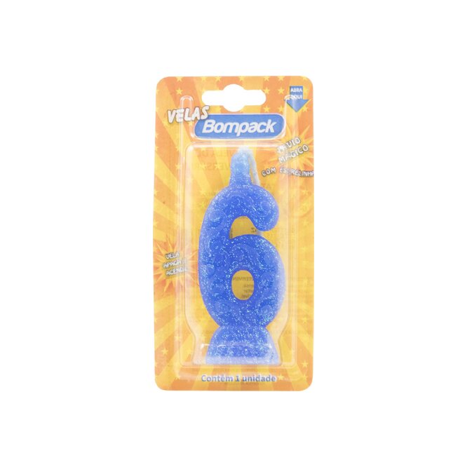 Vela Mágica N° 6 Color Azul Bompack
