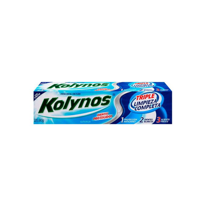 Crema dental flúor triple limpieza Kolynos 90 gramos