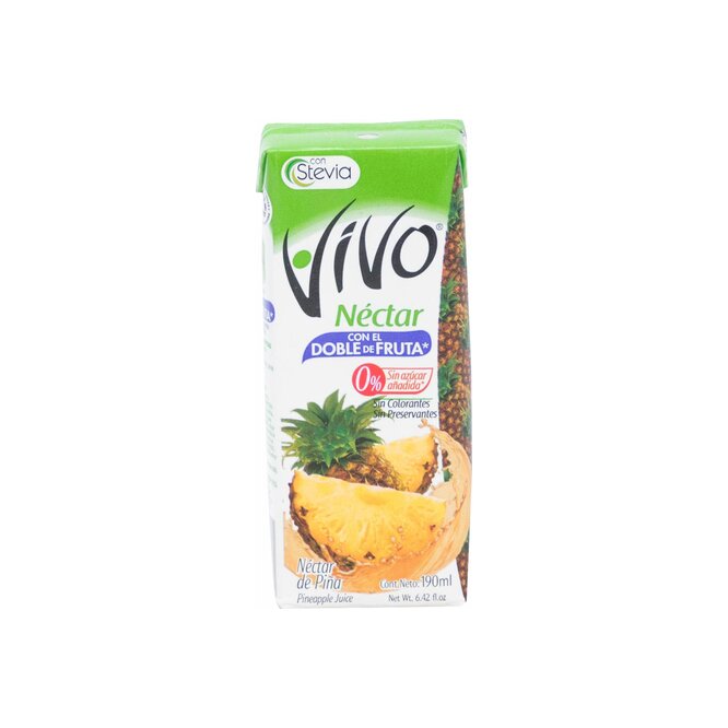 Jugo líquido néctar de Piña Tetra Vivo 190 ml
