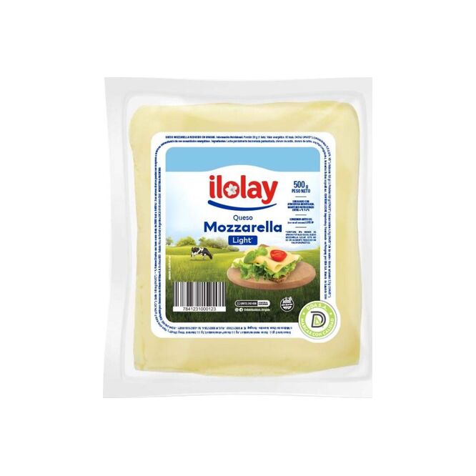 Queso Mozzarella light envasado Ilolay 500 Gramos