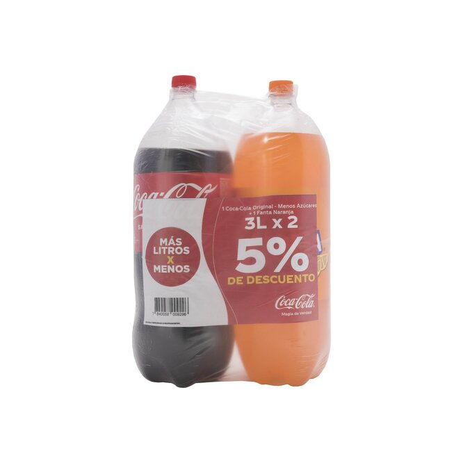 GASEOSA  COCACOLA/FANT NARAN PACK D/ 3LT