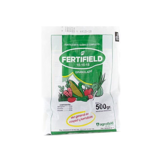 Fertilizante Granulado 15 15 15 en bolsa Agrofield 500 gramos
