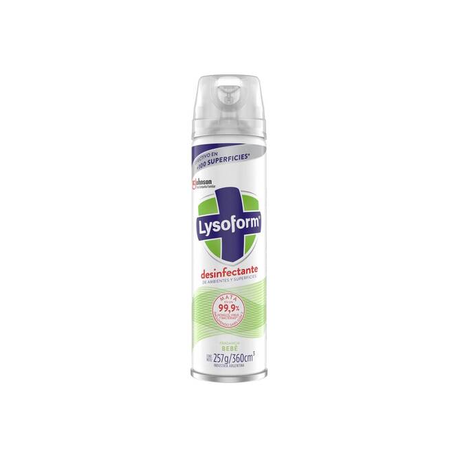 Desinfectante aroma bebé en aerosol Lysoform 360 ml