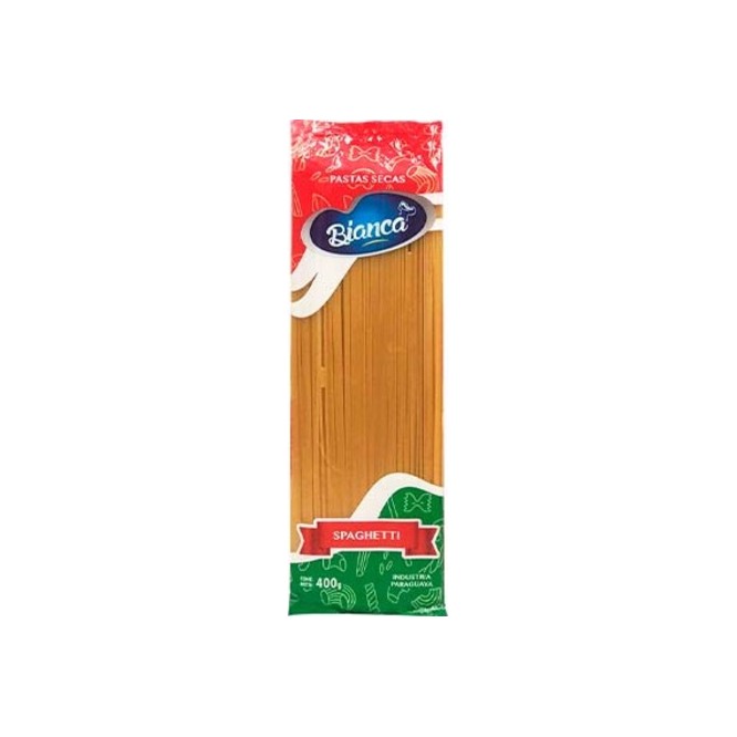 Fideo spaghetti paquete Bianca 400 gramos