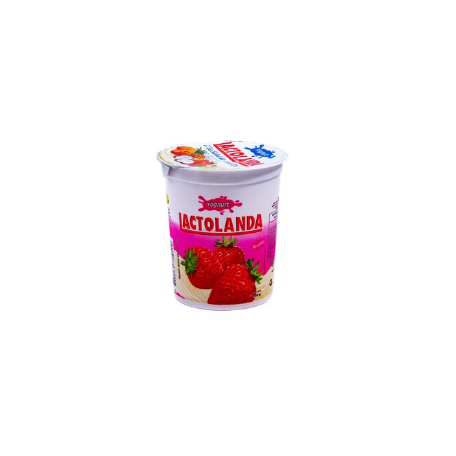 Yogurt entero sabor frutilla pote Lactolanda 350 ml