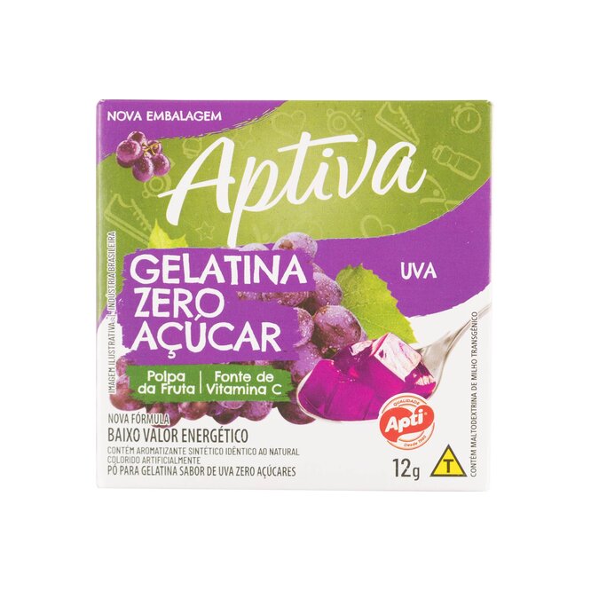 Gelatina en Polvo sabor Uva Cero Azúcar Apti 12 gramos